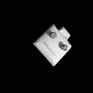 Sterling Silver Cz Stud Earrings